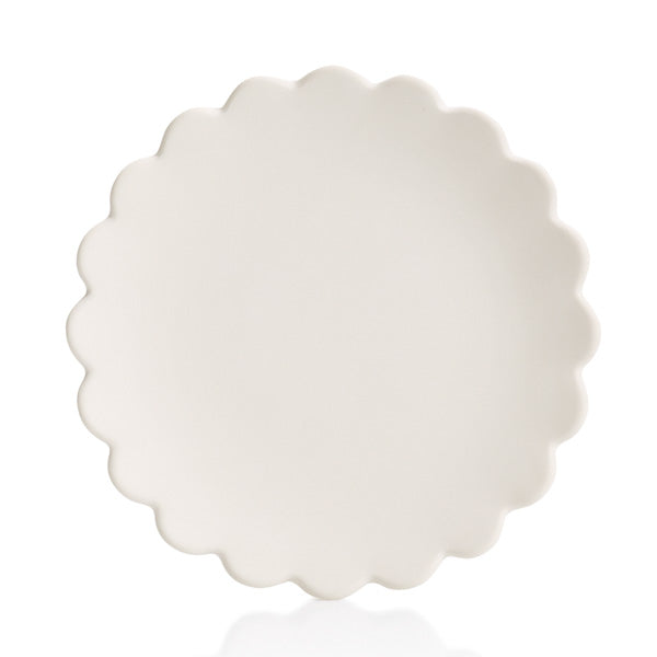 Mocha Hand Painted Scalloped Edge Salad Plate