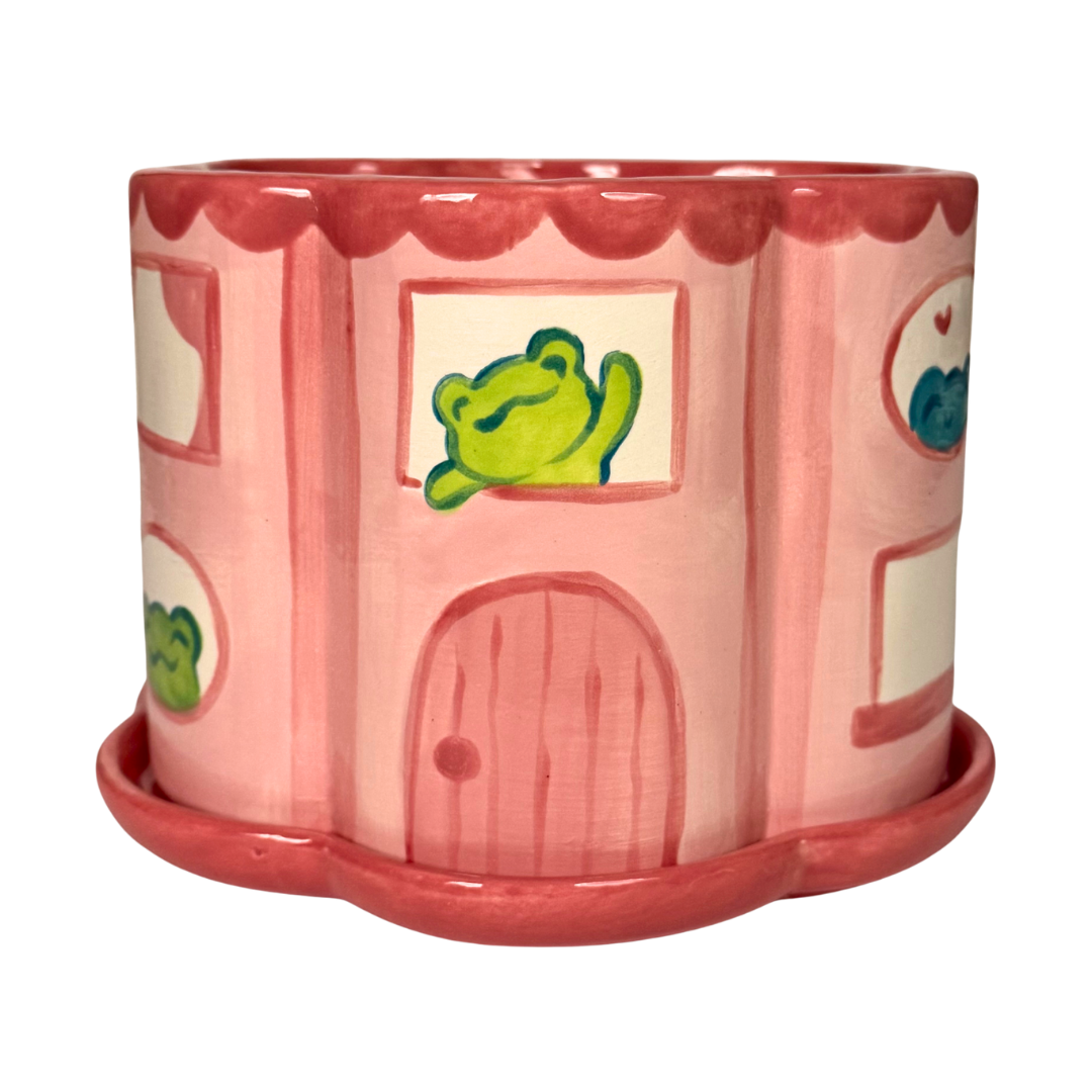 🐸 Scalloped Flower Pot w/ Saucer