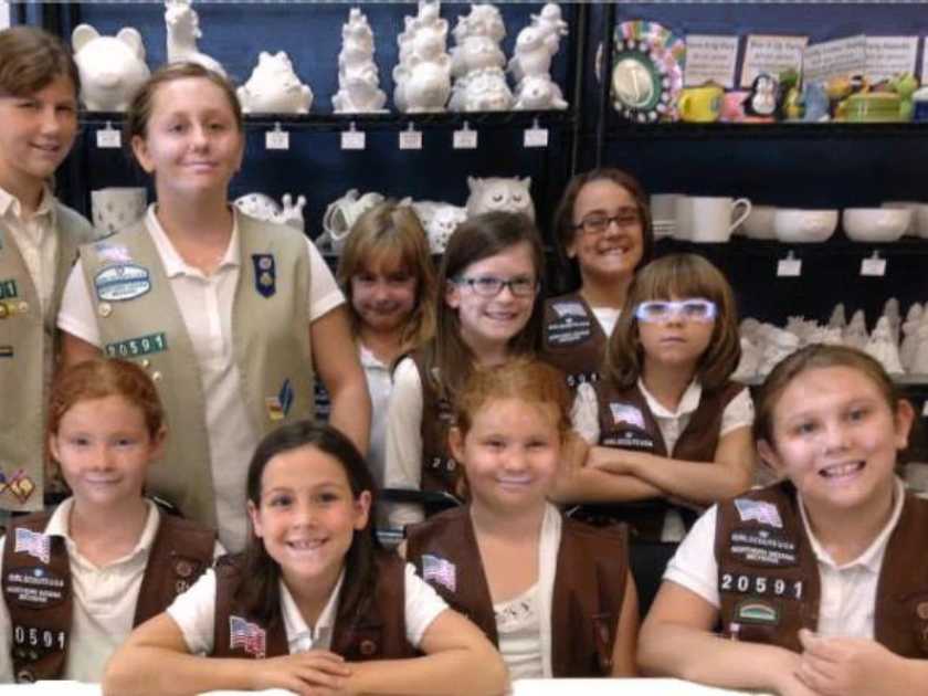 best girl scout troop activity san antonio ceramic pottery painting licensed girl scout pottery