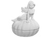Container in the shape of a seashell with mermaid perched on top