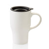 Travel coffee mug with lid and handle