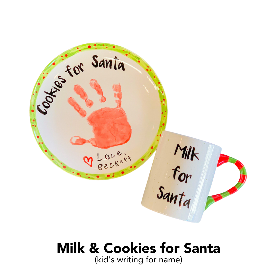 Custom Painted: Milk & Cookies for Santa Set